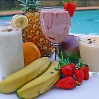 Smoothies on a table