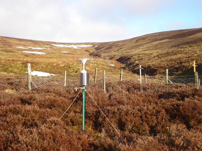 Fig. 1a Glensaugh (ECN site) weather station near stream